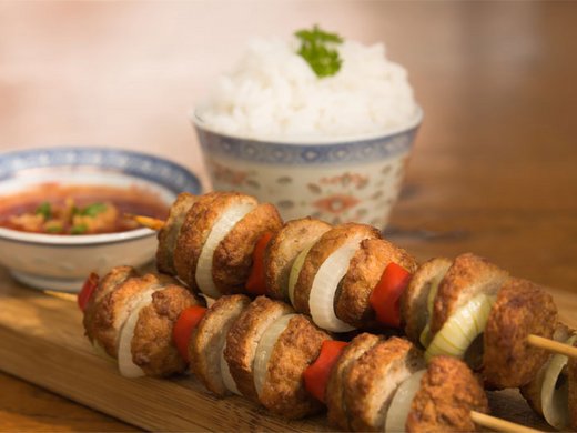 Pork and chicken shashlik